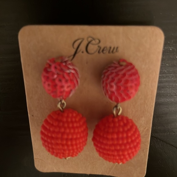 Brand New Red Beaded Dangle Earrings from J.Crew - Picture 3 of 5